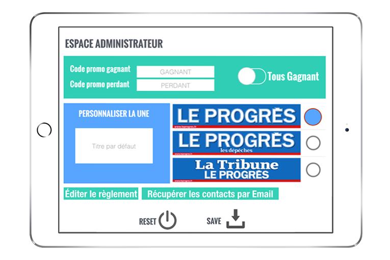 contact de l'application